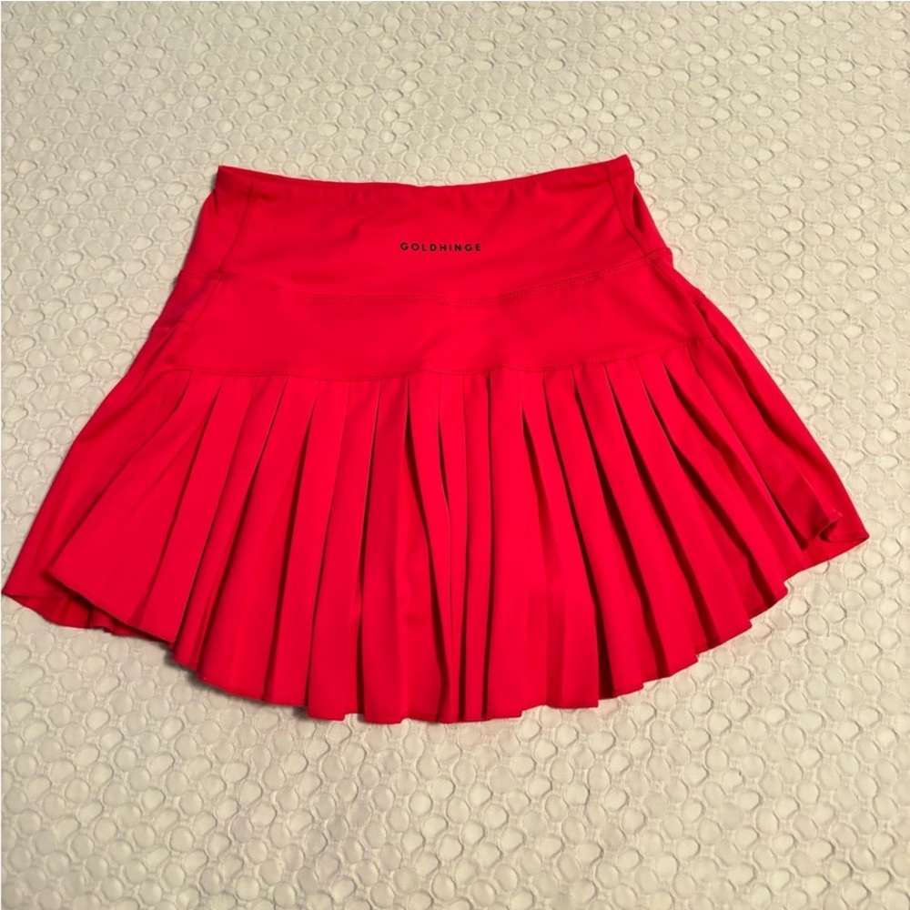 Gold Hinge Skirt Hot Pink
